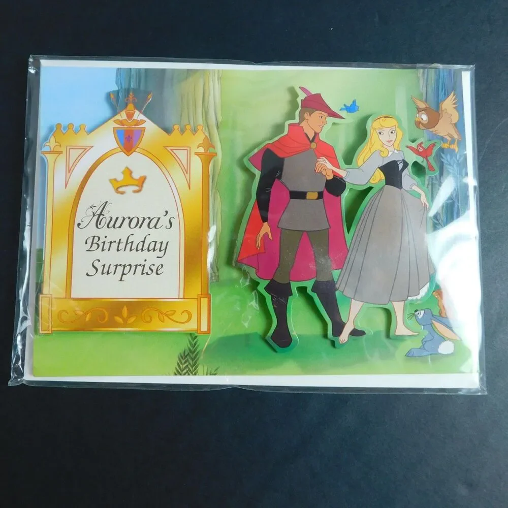 Disney Birthday Cards Pop-Up Storybook & Envelopes Wish Fun Cinderella Lot of 5